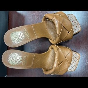 Vince Camuto Brelanie Woven-Strap Mule 6.5 Barn Brown